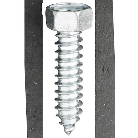 Auveco 10 X 1 1/4 INDENTED HEX HEAD TAP SCREW ZINC, 100PK 3214